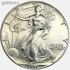 سکه 1 دلار نقره آمریکا 1995 (Silver Eagle) (UNC)