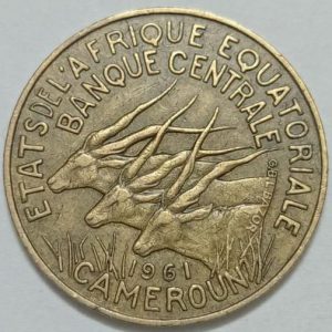 سکه خارجی ۱۰ فرانک نایاب کامرون مستعمره فرانسه ۱۹۶۱