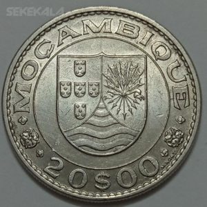 سکه کلکسیونی ۲۰ اسکودو موزامبیک مستعمره پرتغال ۱۹۷۱ بسیار کمیاب