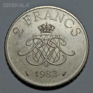 سکه کلکسیونی ۲ فرانک نایاب موناکو ۱۹۸۲