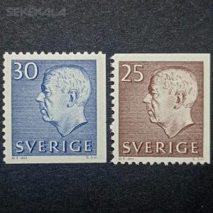 ۲ قطعه تمبر پستی سوئد ۱۹۶۰